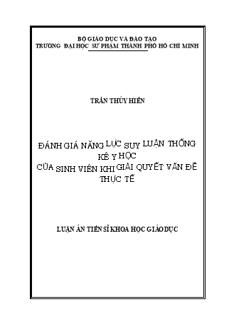 Luận án Đánh giá năng lực suy luận thống kê y học của sinh viên khi giải quyết vấn đề thực tế