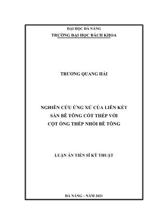 Luận án Nghiên cứu ứng xử của liên kết sàn bê tông cốt thép với cột ống thép nhồi bê tông