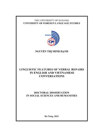 Linguistic features of verbal repairs in english and vietnamese conversations