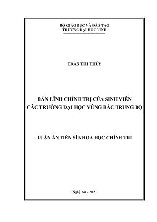 Luận án Bản lĩnh chính trị của sinh viên các trường đại học vùng Bắc Trung Bộ