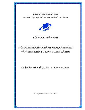 Luận án Mối quan hệ giữa chánh niệm, cảm hứng và ý định khởi sự kinh doanh xã hội