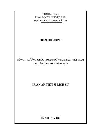 Luận án Nông trường quốc doanh ở miền bắc Việt Nam từ năm 1955 đến năm 1975