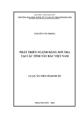 Luận án Phát triển ngành hàng sơn tra tại các tỉnh Tây Bắc Việt Nam