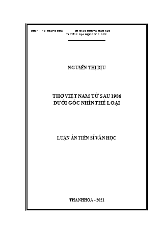 Luận án Thơ Việt Nam từ sau 1986 dưới góc nhìn thể loại