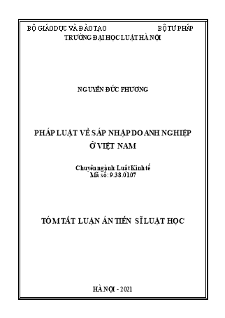 Tóm tắt Luận án Pháp luật về sáp nhập doanh nghiệp ở Việt Nam