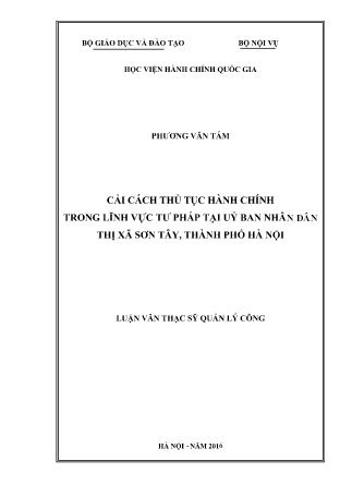 Luận văn Cải cách thủ tục hành chính trong Lĩnh vực Tư pháp tại Uỷ ban Nhân dân Thị xã Sơn Tây, Thành phố Hà Nội Luận văn Cải cách thủ tục hành chính trong Lĩnh vực Tư pháp tại Uỷ ban Nhân dân Thị xã Sơn Tây, Thành phố Hà Nội