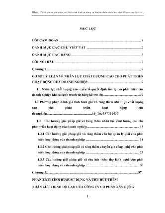 Luận văn Đánh giá và giải pháp cải thiện tình hình sử dụng và thu hút thêm nhân lực trình độ cao của Công ty cổ phần Xây dựng Hạ tầng Dầu khí Nghệ An