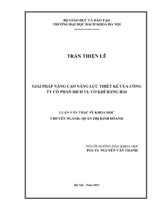 Luận văn Giải pháp nâng cao năng lực thiết kế của Công ty cổ phần Dịch vụ cơ khí Hàng Hải