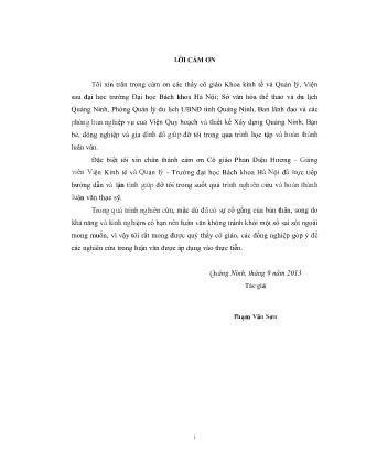 Luận văn Hoạch định chiến lược phát triển ngành Du lịch tỉnh Quảng Ninh đến năm 2020 Luận văn Hoạch định chiến lược phát triển ngành Du lịch tỉnh Quảng Ninh đến năm 2020