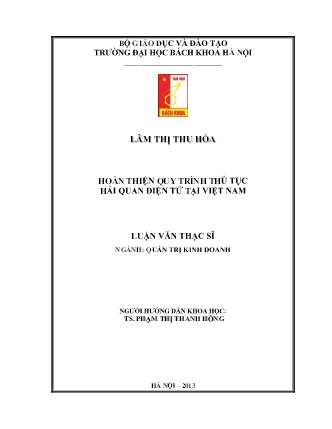 Luận văn Hoàn thiện quy trình thủ tục Hải Quan Điện tử tại Việt Nam
