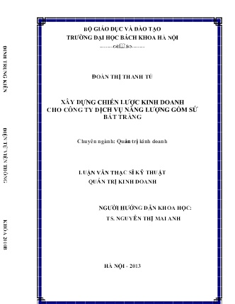 Luận văn Xây dựng chiến lược kinh doanh cho Công ty Dịch vụ năng lượng gốm sứ Bát Tràng