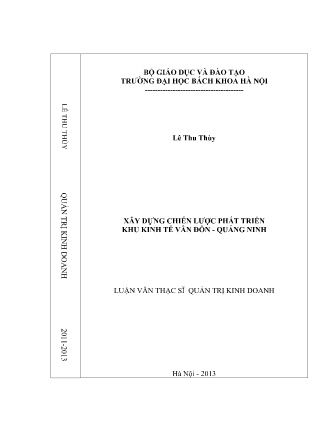 Luận văn Xây dựng chiến lược phát triển khu kinh tế Vân Đồn - Quảng Ninh Luận văn Xây dựng chiến lược phát triển khu kinh tế Vân Đồn - Quảng Ninh